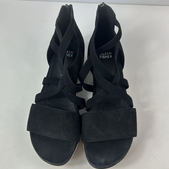 Eileen Fisher Skill Tumbled Nubuck Womens Sandal - Picture 9 of 13